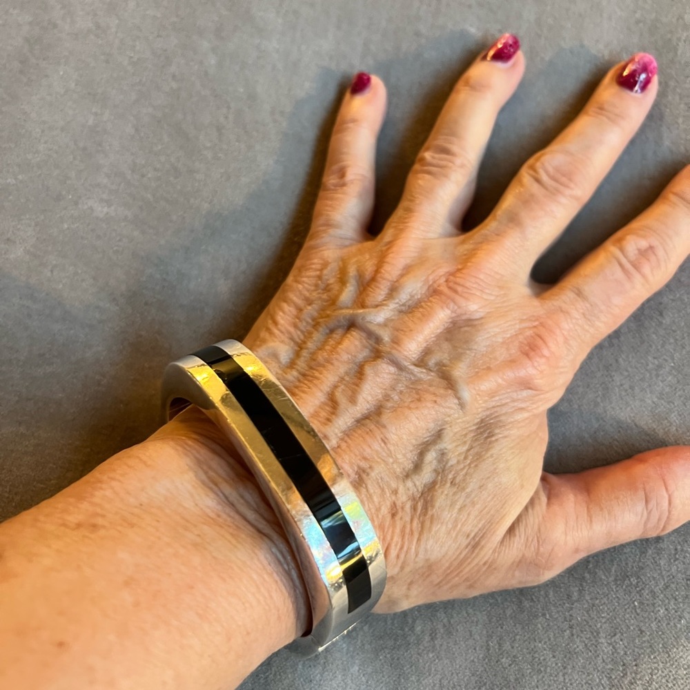 Sterling Silver and Black Onyx Cuff